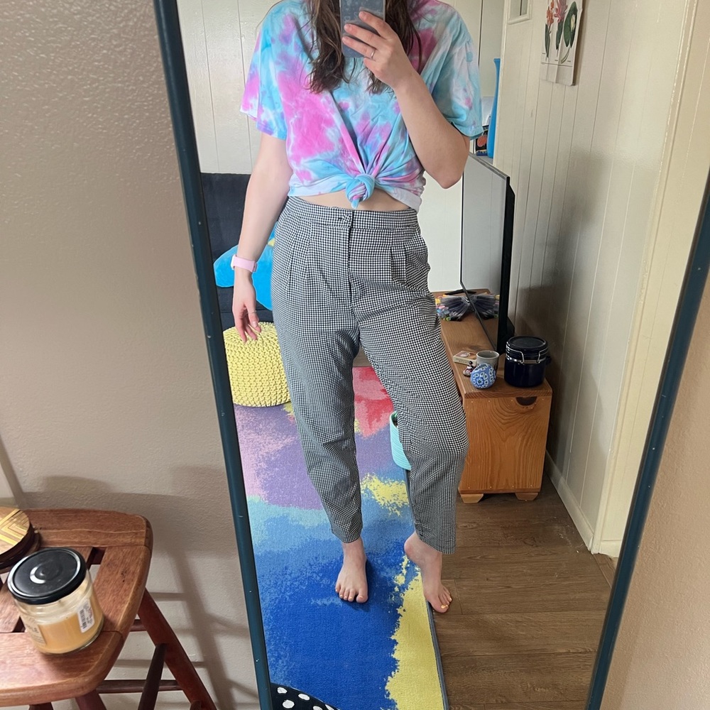 NWOT gingham trousers